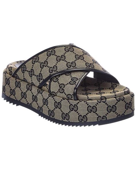 sandales a talon gucci|gucci canvas platform sandals.